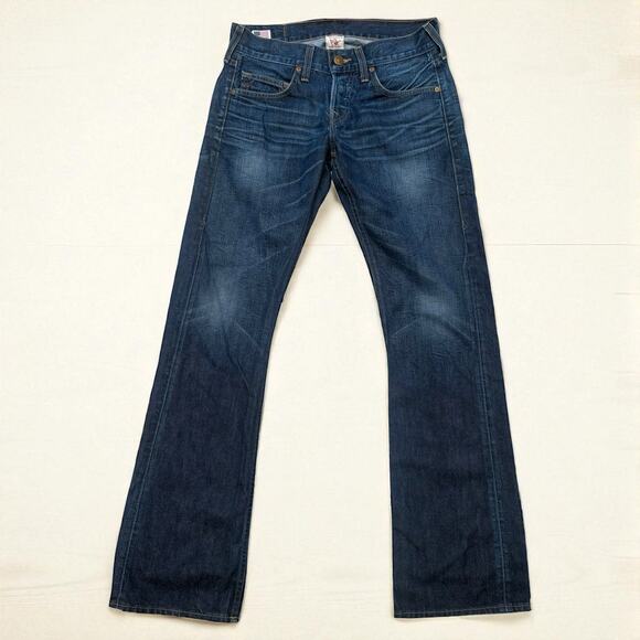 VTG Y2K True Religion Danny Jeans Sz 30 Low Rise Bootcut Faded Button Fly Skater - Picture 1 of 14